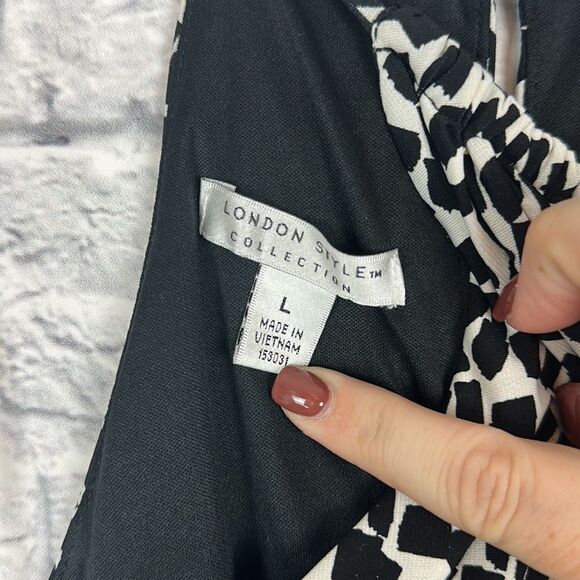 London Times Collection Patterned Maxi Dress Size Large - Picture 7 of 8